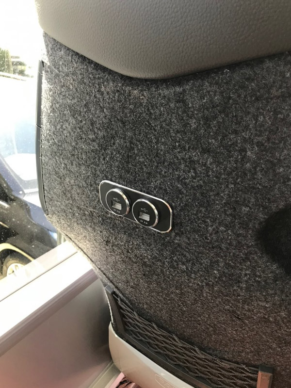 35 seater bus usb ports on seats